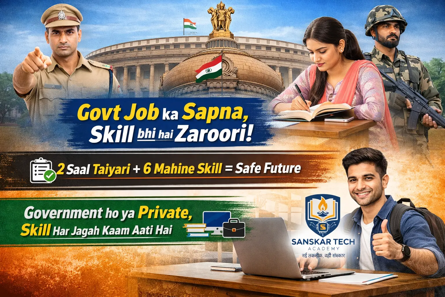 सरकारी नौकरी की तैयारी के साथ Technical Skill क्यों ज़रूरी है | Sanskar Tech Academy