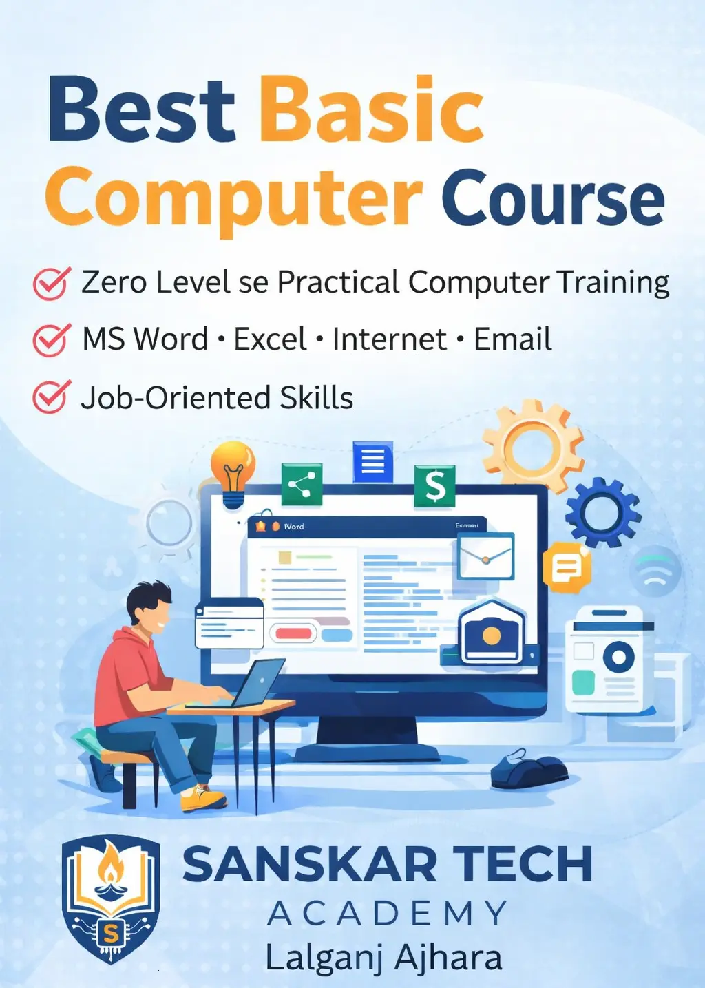 Best Basic Computer Course in Lalganj Ajhara – Sanskar Tech Academy